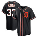 Blackjersey D.Tigers #33 Colt Keith Player Black Fashion Out Home Game Stitched Jerseys