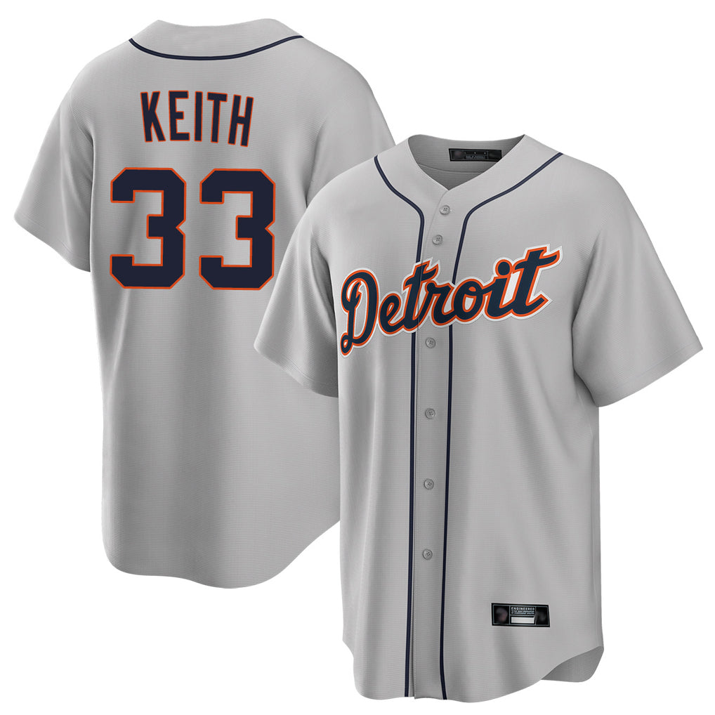 Blackjersey D.Tigers #33 Colt Keith Player Gray Home Limited Stitched Jerseys