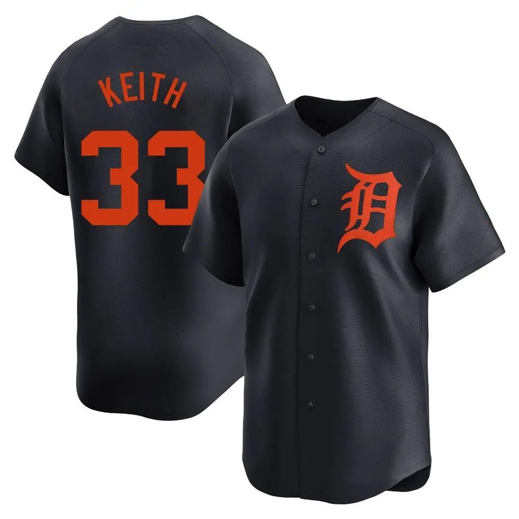 Blackjersey D.Tigers #33 Colt Keith Player Navy Home Limited Stitched Jerseys