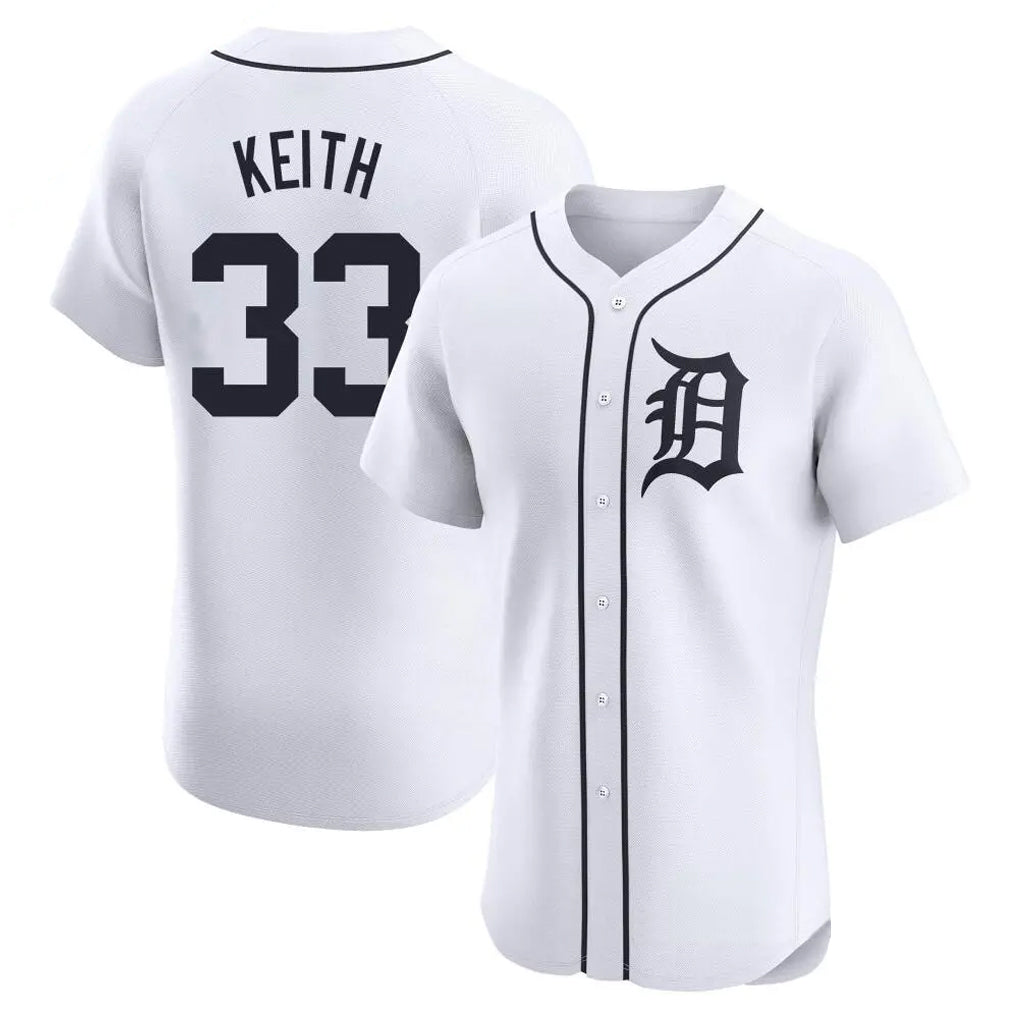 Blackjersey D.Tigers #33 Colt Keith Player White Limited Elite Home Stitched Jerseys
