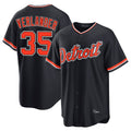Blackjersey D.Tigers #35 Justin Verlander Player Navy Home Game Stitched Jerseys