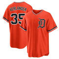Blackjersey D.Tigers #35 Justin Verlander Player Orange Home Game Stitched Jerseys