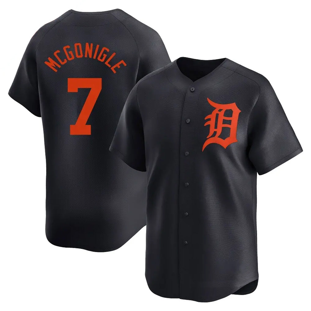 Blackjersey D.Tigers #7 Kevin McGonigle Player Navy Home Limited Stitched Jerseys