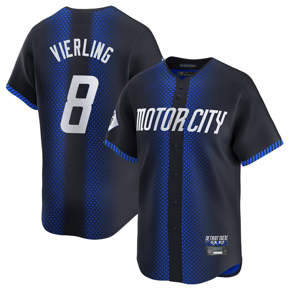 Blackjersey D.Tigers #8 Matt Vierling Player Navy City Connect Home Limited Stitched Jerseys