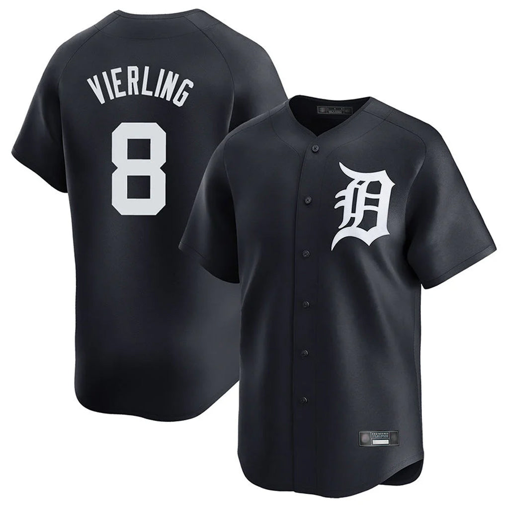 Blackjersey D.Tigers #8 Matt Vierling Player Navy Home Limited Game Stitched Jerseys