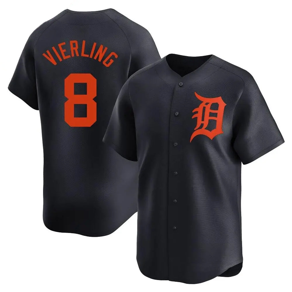 Blackjersey D.Tigers #8 Matt Vierling Player Navy Home Limited Stitched Jerseys