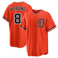 Blackjersey D.Tigers #8 Matt Vierling Player Orange Home Game Stitched Jerseys