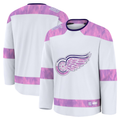 Blackjersey DR.Wings White 2024 Hockey Fights Cancer Practice Jerseys
