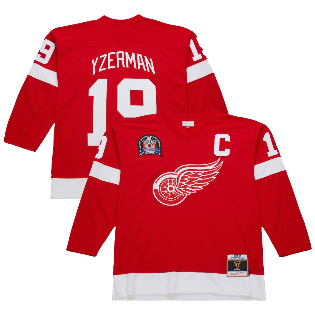 Blackjersey DR.Wings #19 Steve Yzerman Scarlet 1996-97 Power Play Jerseys