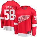 Blackjersey DR.Wings #58 Emmitt Finnie Red Home Breakaway Jerseys
