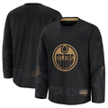 Blackjersey E.Oilers Black 2024 Military Appreciation Practice Jerseys