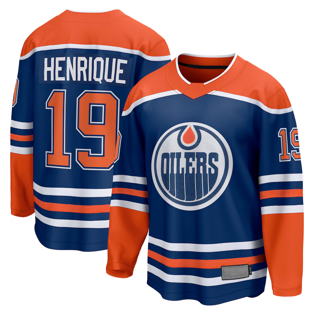 Blackjersey E.Oilers #19 Adam Henrique Royal Home Breakaway Jerseys