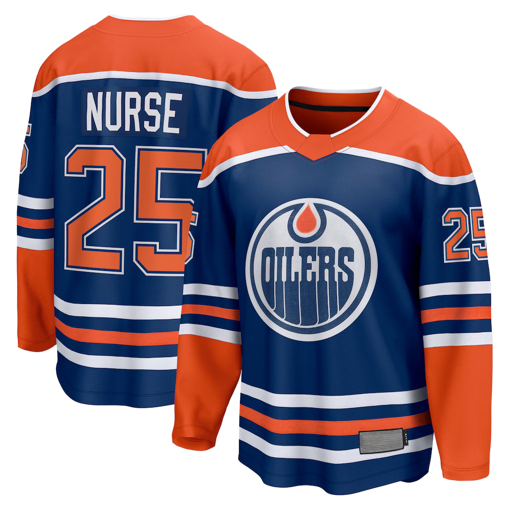 Blackjersey E.Oilers #25 Darnell Nurse Royal Home Breakaway Player Jerseys