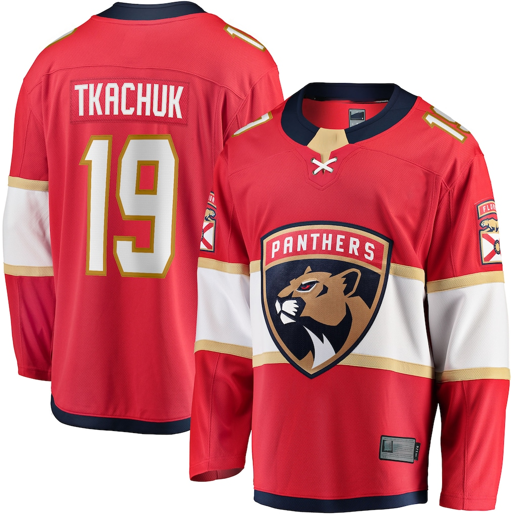 Blackjersey F.Panthers #19 Matthew Tkachuk Red Home Breakaway Player Jerseys