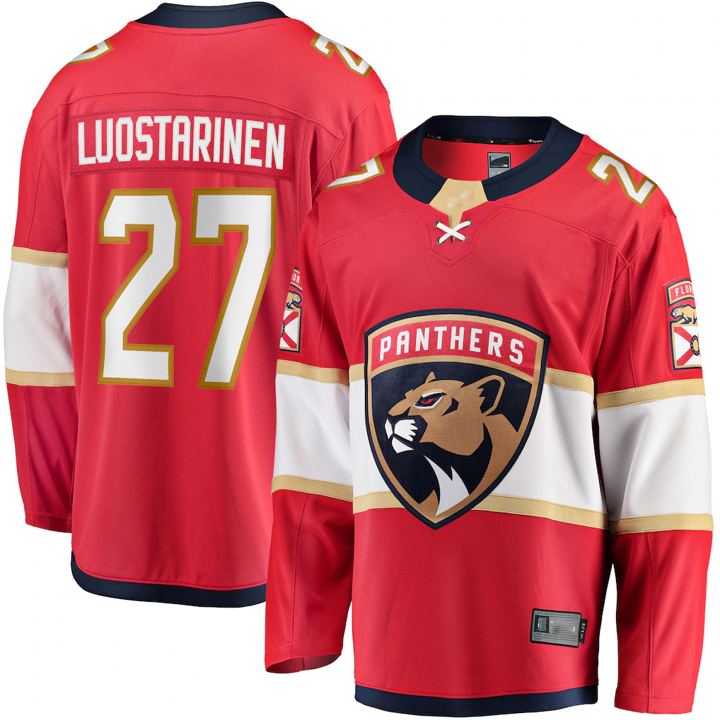 Blackjersey F.Panthers #27 Eetu Luostarinen Red Home Breakaway Player Jerseys