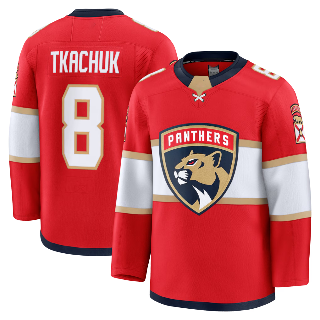 Blackjersey F.Panthers #8 Brady Tkachuk Red Home Premium Jerseys