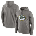 Blackjersey GB.Packers Gray Circuit Logo Pullover Hoodies Limited Game Blank Player Stitched Jerseys