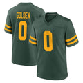 Blackjersey GB.Packers #0 Matthew Golden Player Green Alternate Home Game Stitched Jerseys