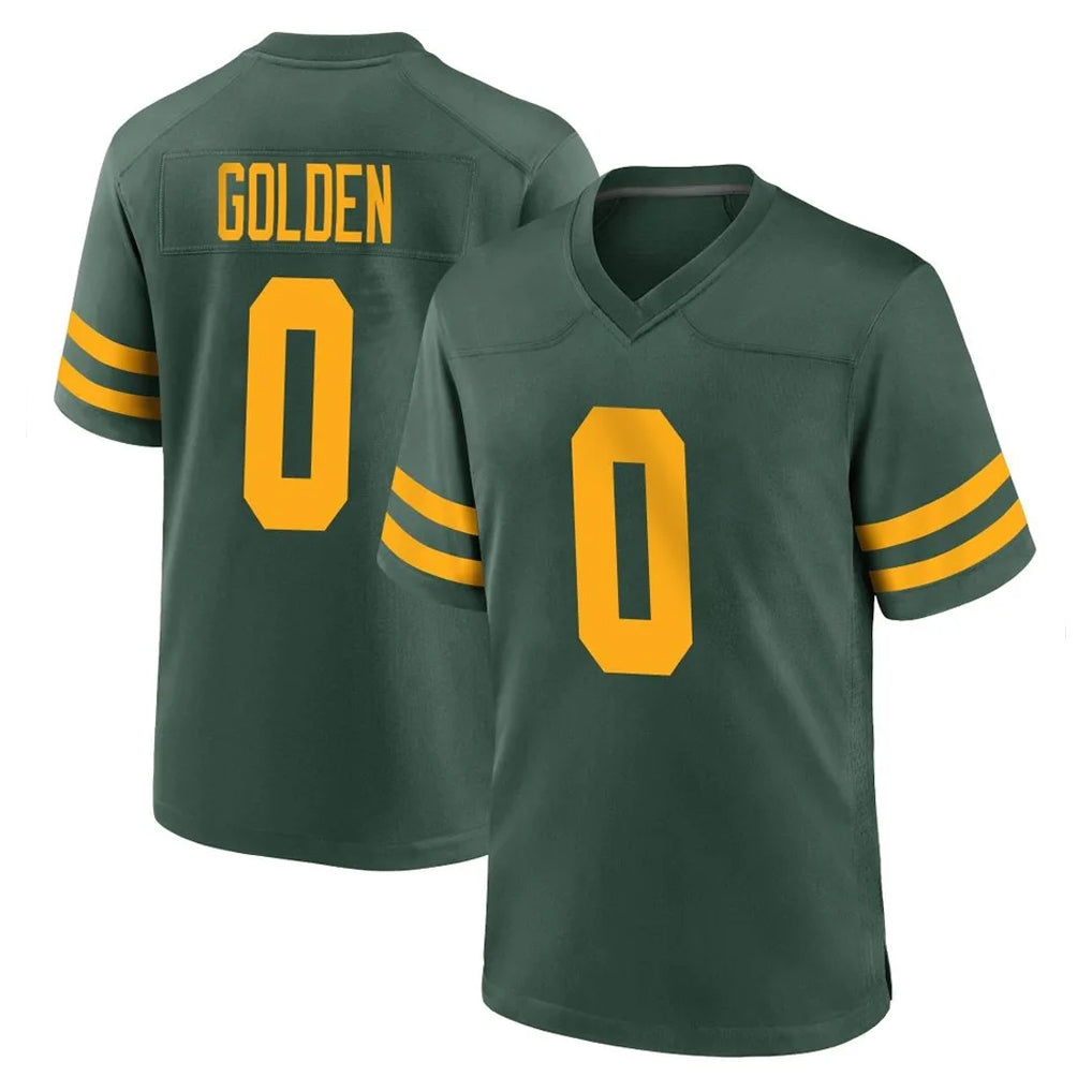 Blackjersey GB.Packers #0 Matthew Golden Player Green Alternate Home Game Stitched Jerseys