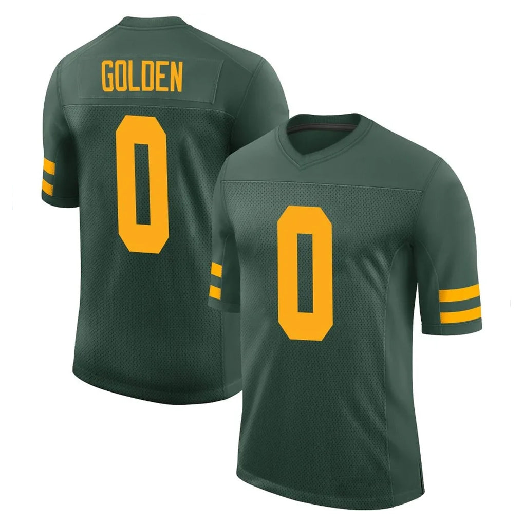 Blackjersey GB.Packers #0 Matthew Golden Player Green Alternate Vapor Home Game Stitched Jerseys