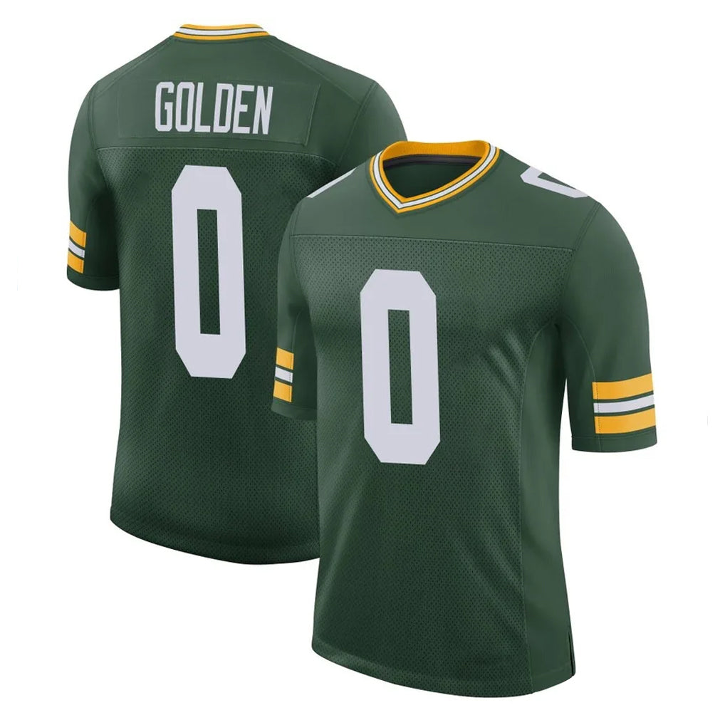 Blackjersey GB.Packers #0 Matthew Golden Player Green Limited Classic Home Game Stitched Jerseys