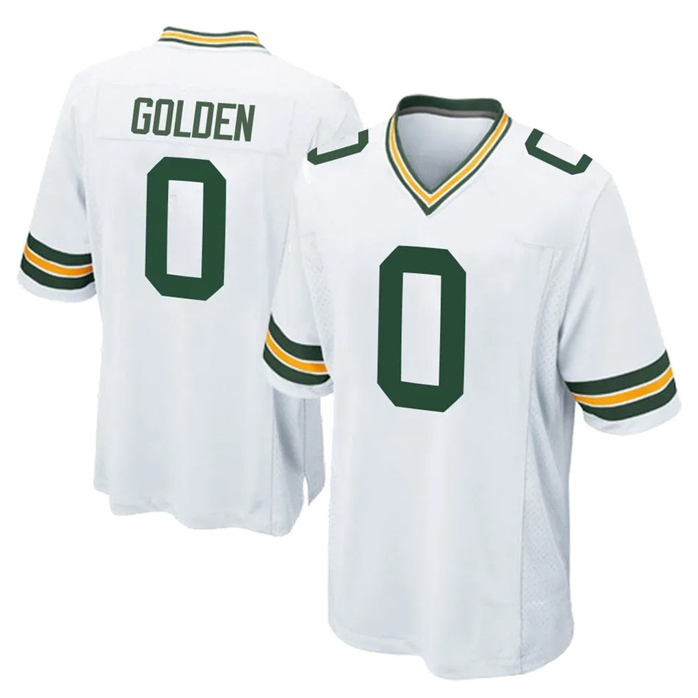 Blackjersey GB.Packers #0 Matthew Golden Player White Home Game Stitched Jerseys
