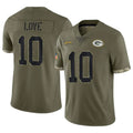 Blackjersey GB.Packers #10 Jordan Love Player Olive Salute To Service Limited Stitched Jerseys