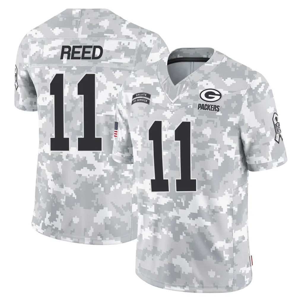 Blackjersey GB.Packers #11 Jayden Reed Player Arctic Camo Salute To Service Limited Stitched Jerseys