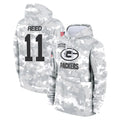 Blackjersey GB.Packers #11 Jayden Reed Player Arctic Camo Salute to Service Hoodies Limited Game Stitched Jerseys