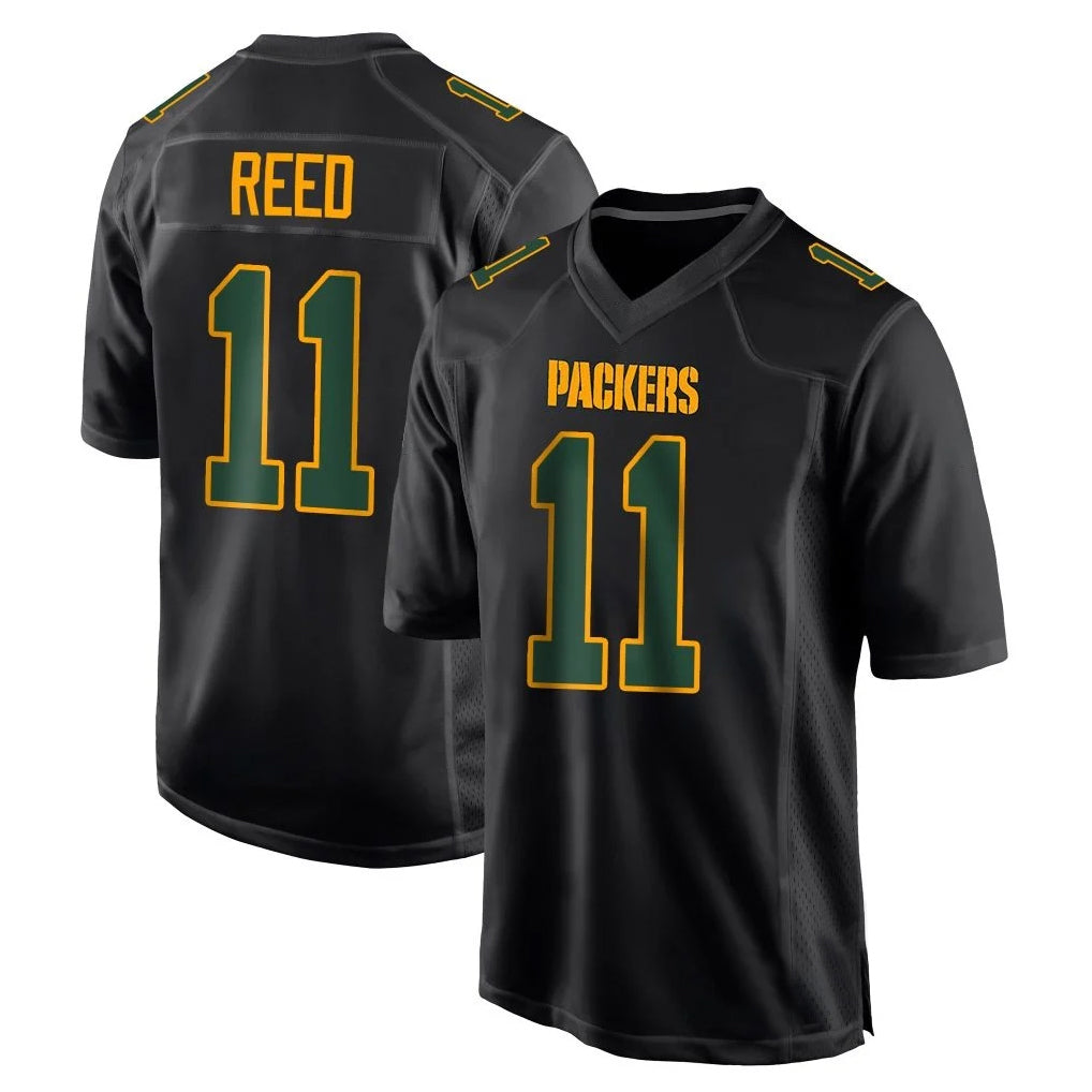 Blackjersey GB.Packers #11 Jayden Reed Player Black Fashion Home Game Stitched Jerseys