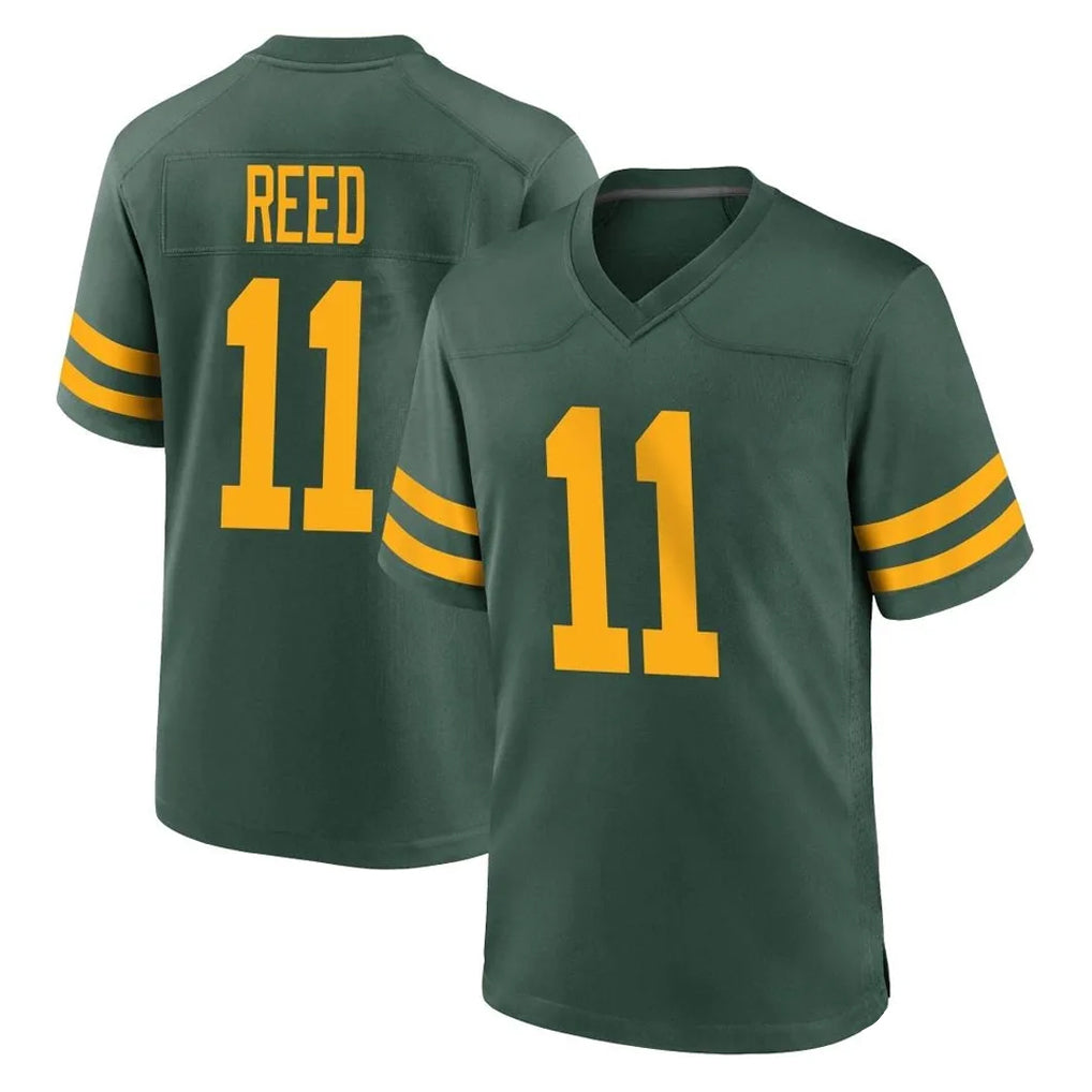 Blackjersey GB.Packers #11 Jayden Reed Player Green Alternate Home Game Stitched Jerseys
