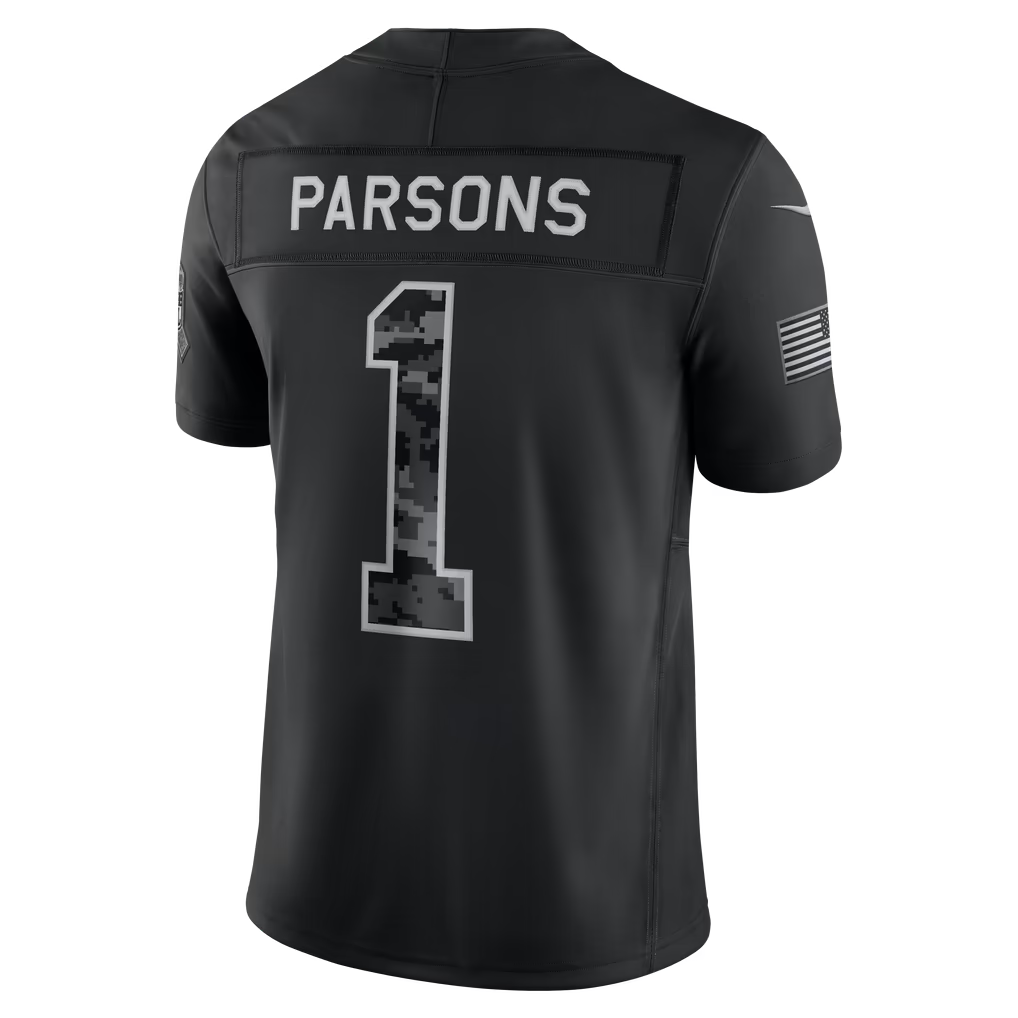Blackjersey  GB.Packers #1 Micah Parsons Black 2026 Salute to Service Stitched Limited Jersey