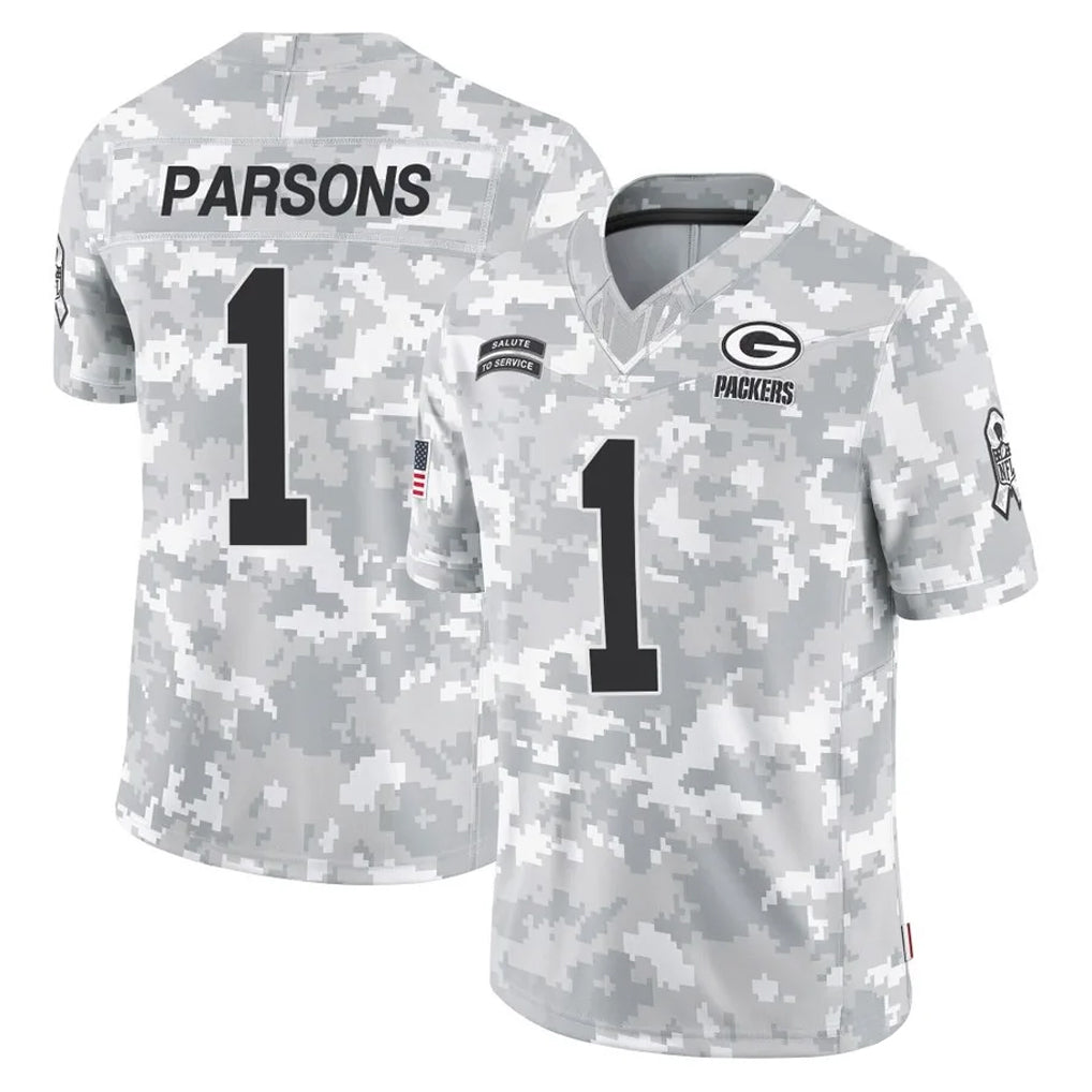 Blackjersey GB.Packers #1 Micah Parsons Player Arctic Camo Salute To Service Limited Stitched Jerseys