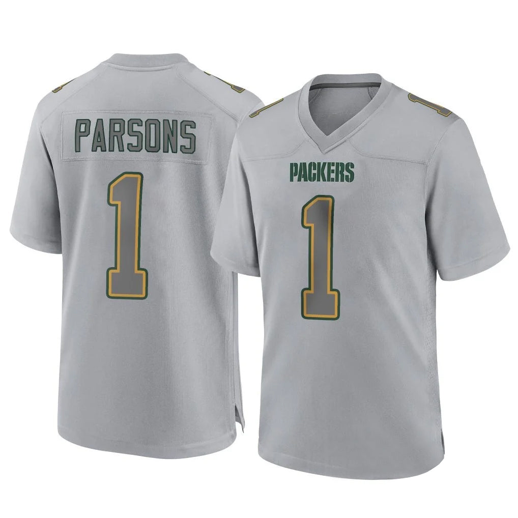 Blackjersey GB.Packers #1 Micah Parsons Player Gray Atmosphere Fashion Home Game Stitched Jerseys