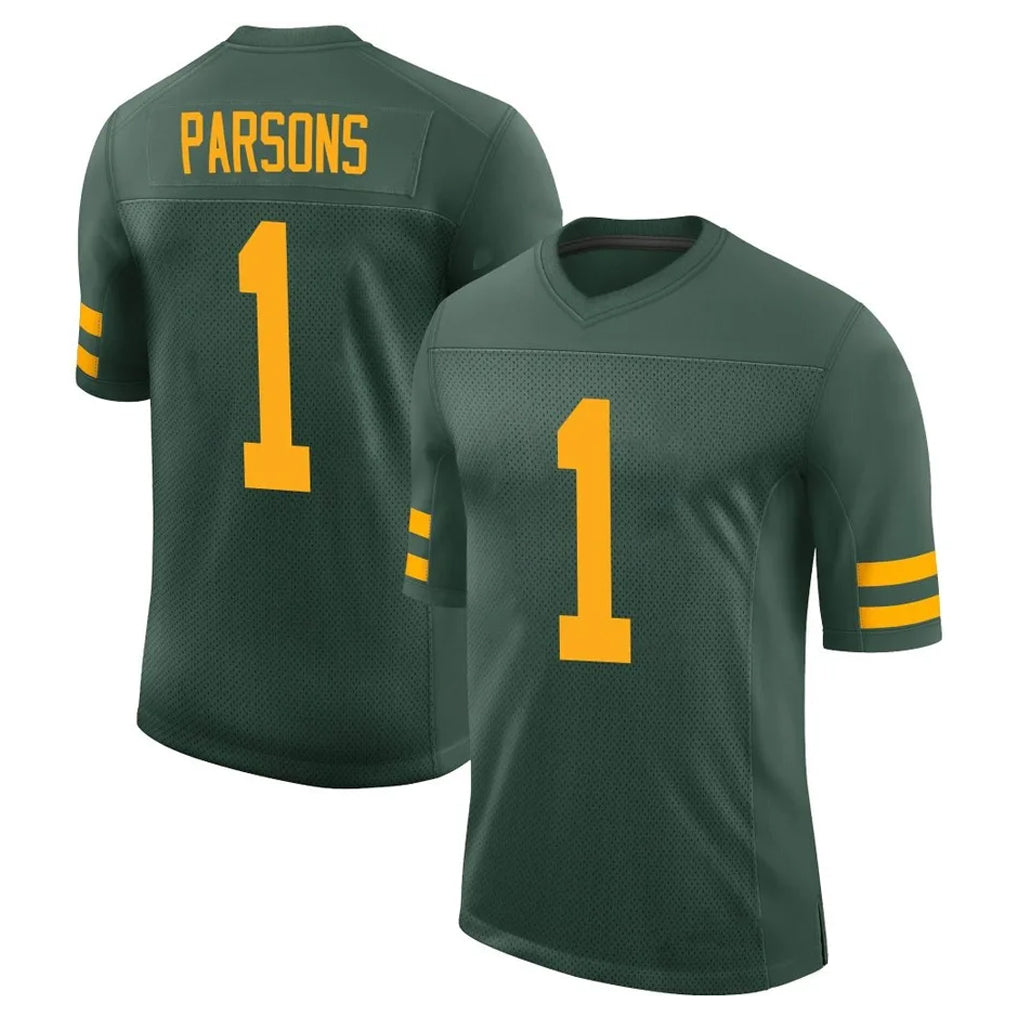 Blackjersey GB.Packers #1 Micah Parsons Player Green Alternate Vapor Home Game Stitched Jerseys
