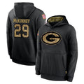 Blackjersey GB.Packers #29 Xavier McKinney Player Black Salute to Service Hoodies Limited Game Stitched Jerseys