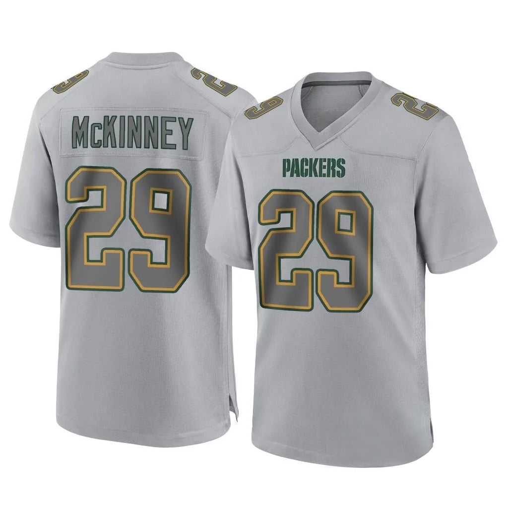 Blackjersey GB.Packers #29 Xavier McKinney Player Gray Atmosphere Fashion Home Game Stitched Jerseys