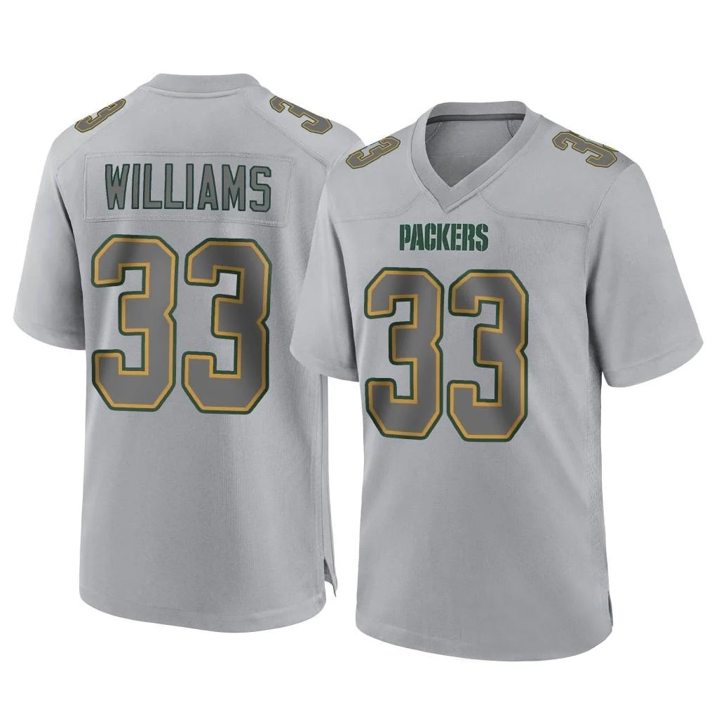 Blackjersey GB.Packers #33 Evan Williams Player Gray Atmosphere Fashion Home Game Stitched Jerseys