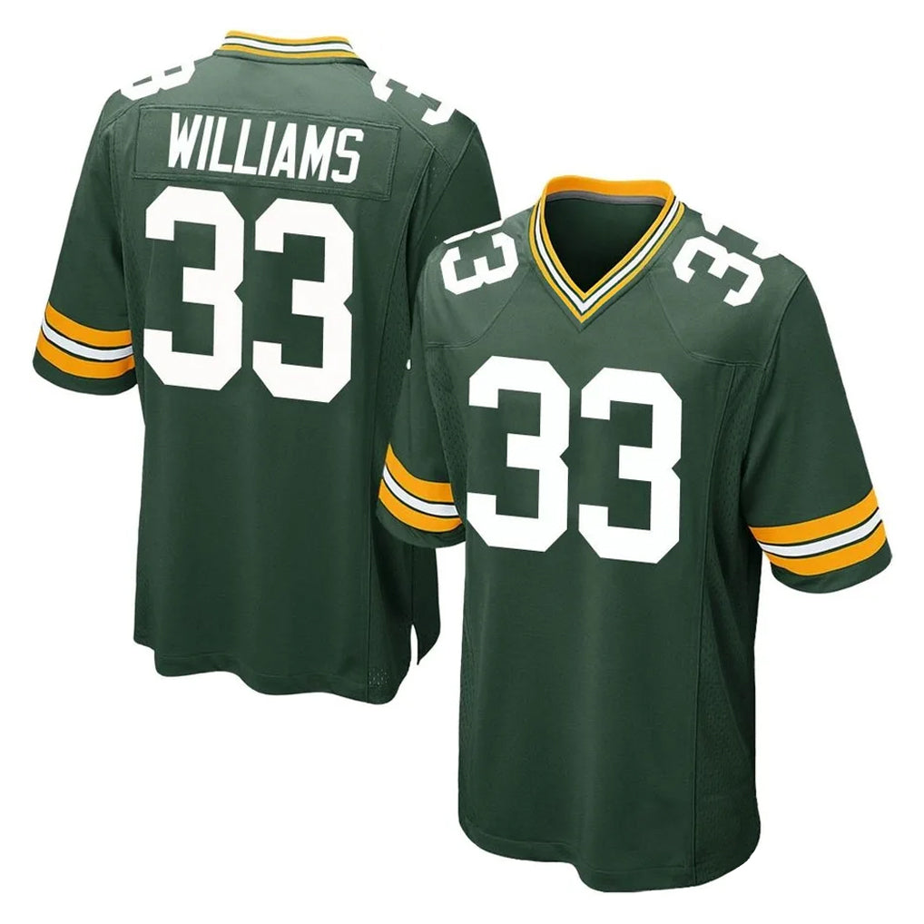Blackjersey GB.Packers #33 Evan Williams Player Green Home Game Stitched Jerseys