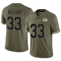 Blackjersey GB.Packers #33 Evan Williams Player Olive Salute To Service Limited Stitched Jerseys