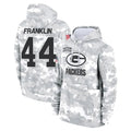 Blackjersey GB.Packers #44 Zaire Franklin Player Arctic Camo Salute to Service Hoodies Limited Game Stitched Jerseys