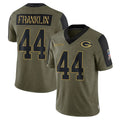 Blackjersey GB.Packers #44 Zaire Franklin Player Olive Salute To Service Limited Game Stitched Jerseys