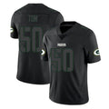 Blackjersey GB.Packers #50 Zach Tom Player Black Impact Limited Home Game Stitched Jerseys