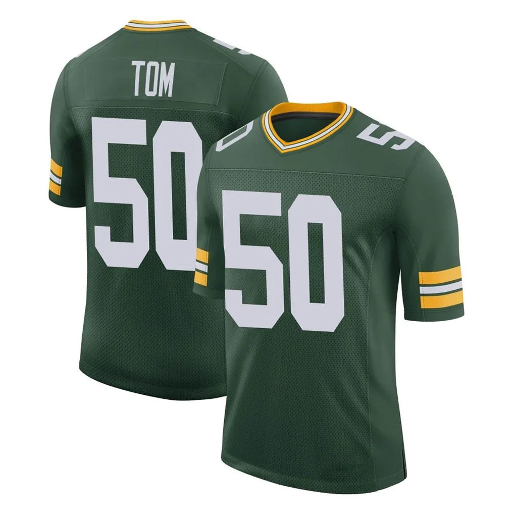 Blackjersey GB.Packers #50 Zach Tom Player Green Limited Classic Home Game Stitched Jerseys