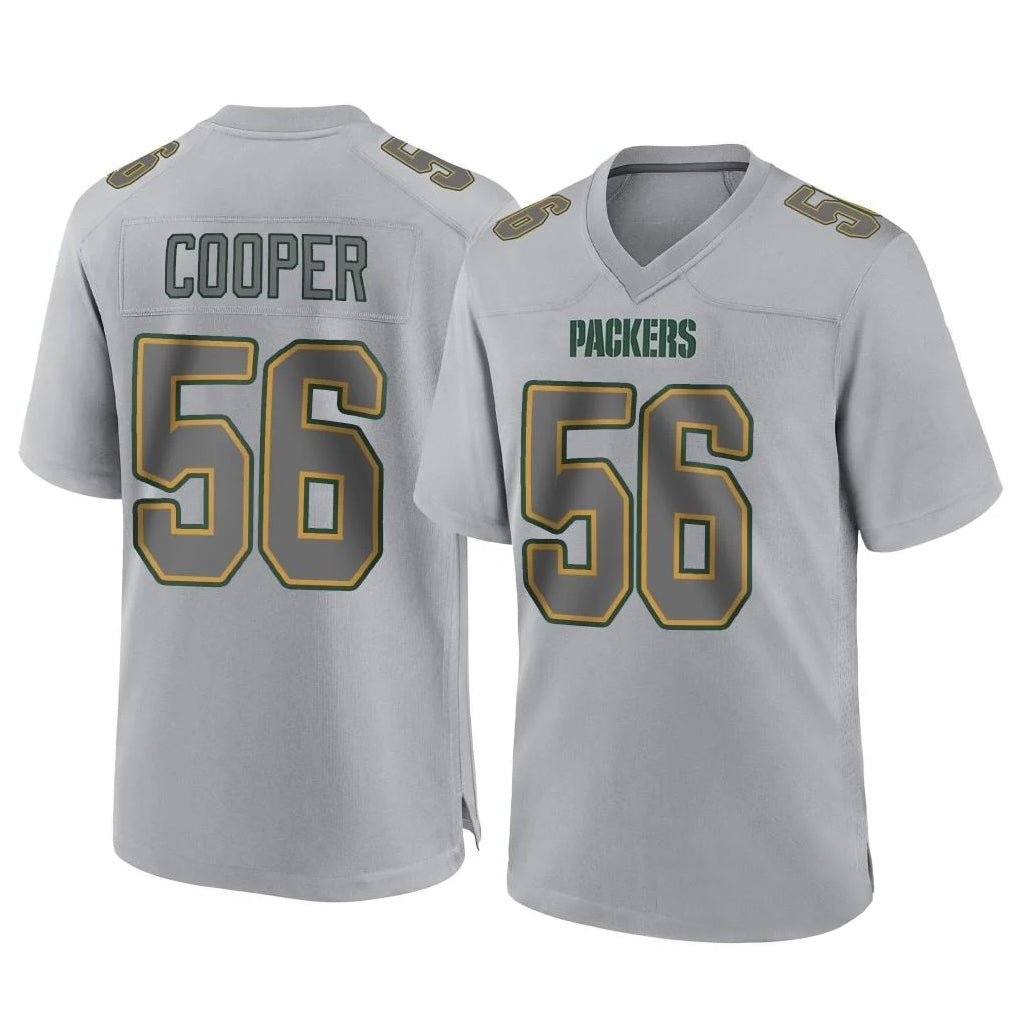 Blackjersey GB.Packers #56 Edgerrin Cooper Player Gray Atmosphere Fashion Home Game Stitched Jerseys