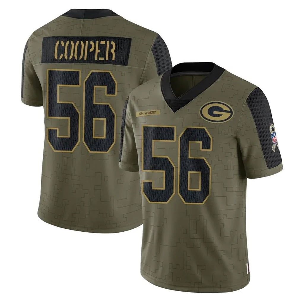 Blackjersey GB.Packers #56 Edgerrin Cooper Player Olive Salute To Service Limited Game Stitched Jerseys