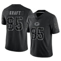 Blackjersey GB.Packers #85 Tucker Kraft Player Black Reflective Limited Home Game Stitched Jerseys