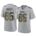 Blackjersey GB.Packers #85 Tucker Kraft Player Gray Atmosphere Fashion Home Game Stitched Jerseys