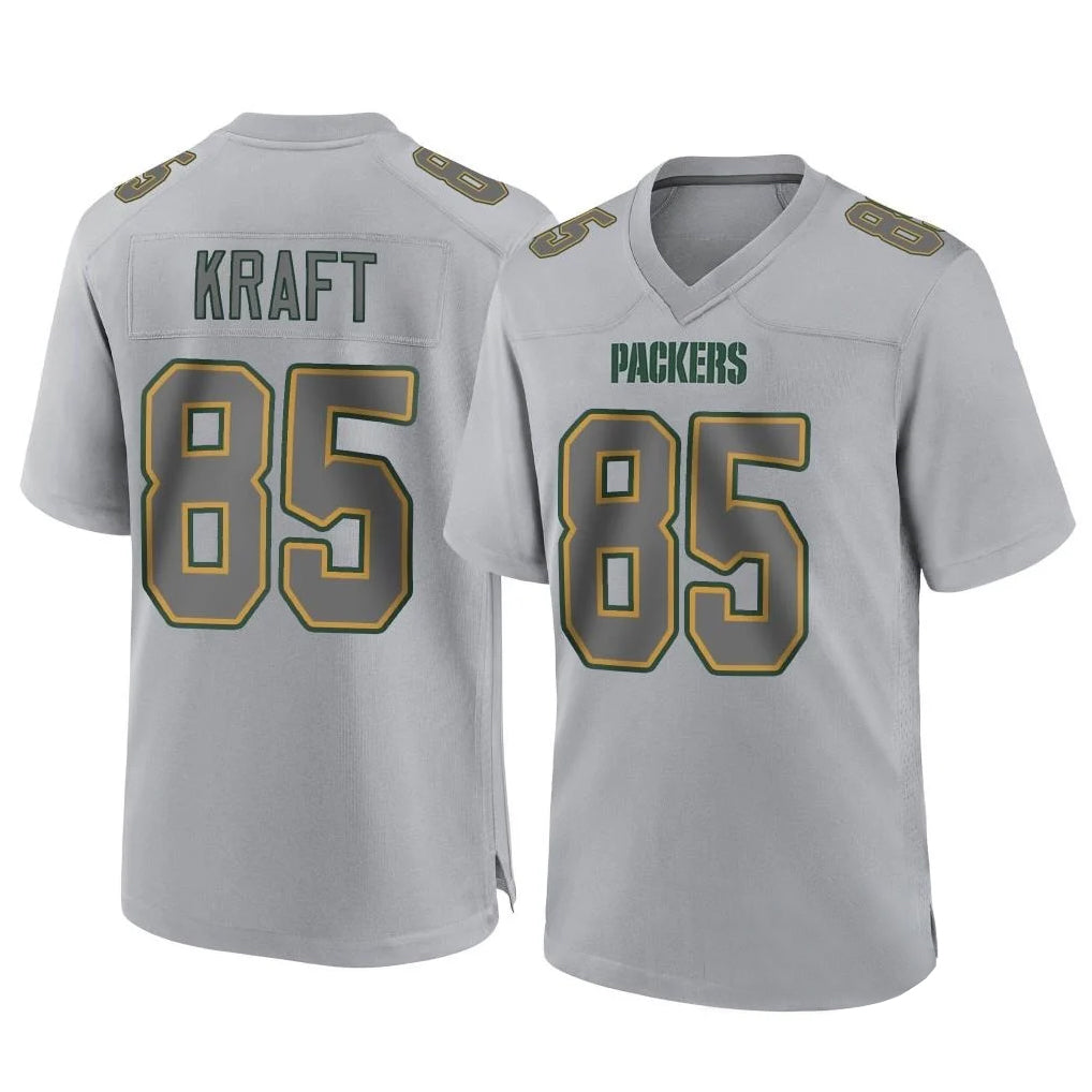 Blackjersey GB.Packers #85 Tucker Kraft Player Gray Atmosphere Fashion Home Game Stitched Jerseys