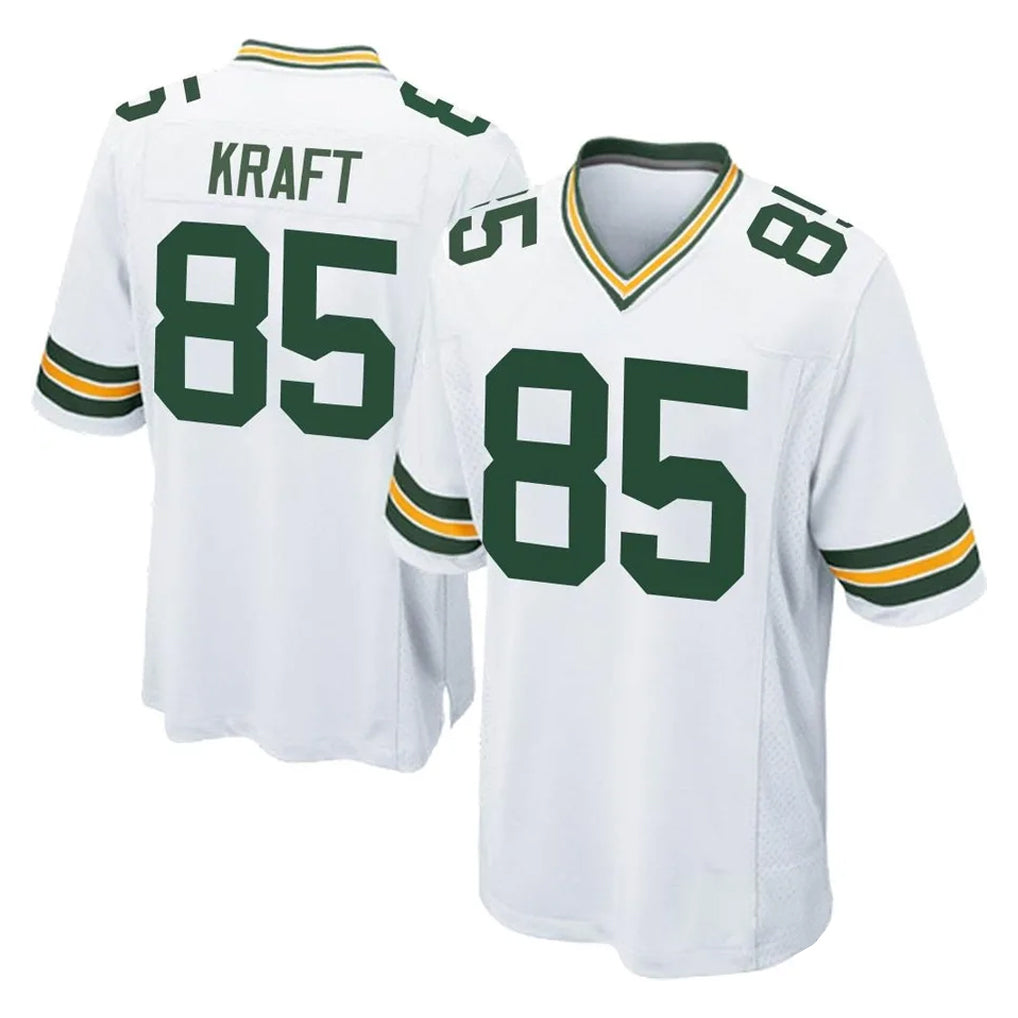 Blackjersey GB.Packers #85 Tucker Kraft Player White Home Game Stitched Jerseys
